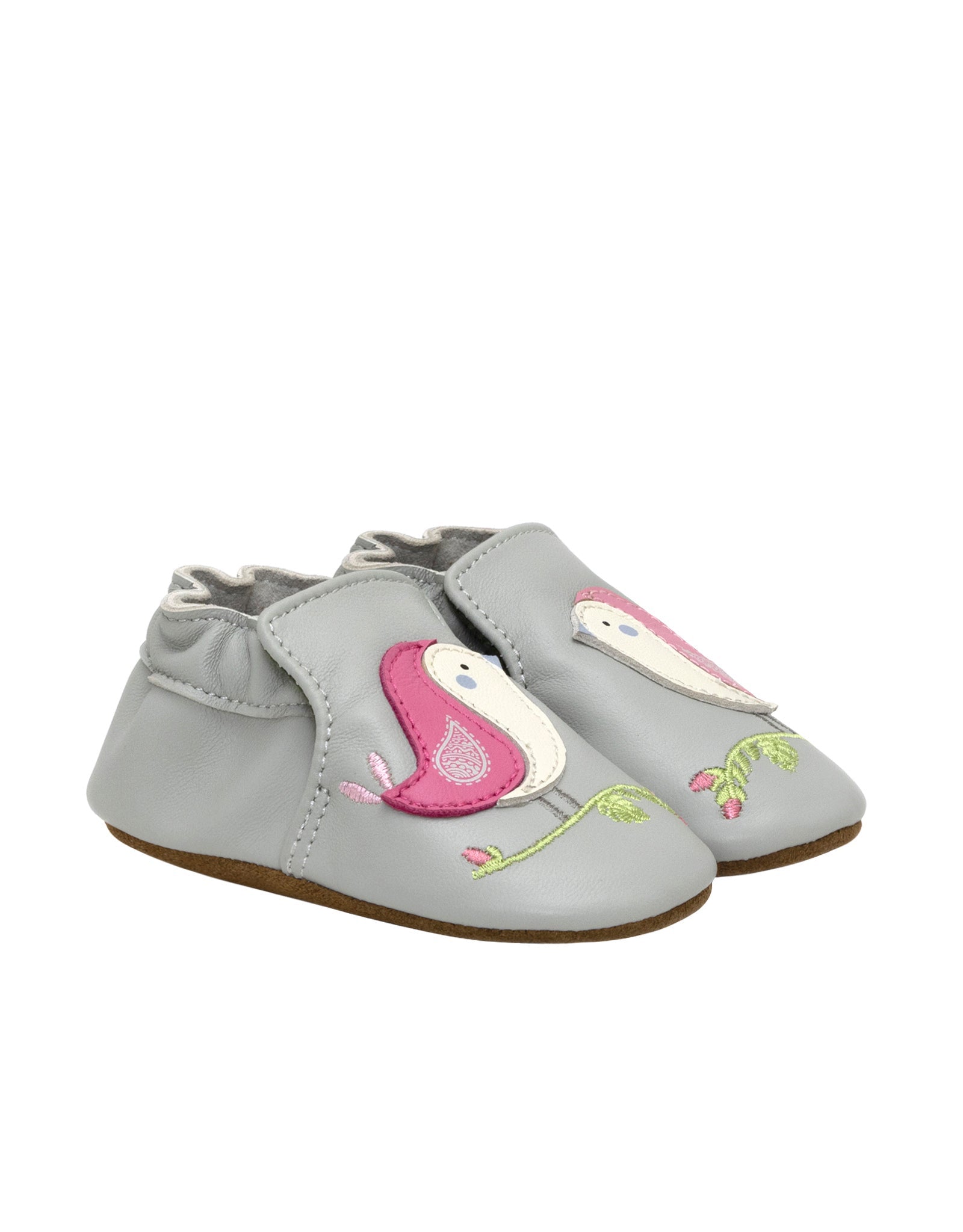 Bird Buddies Soft Soles Grey – Robeez - Main Image