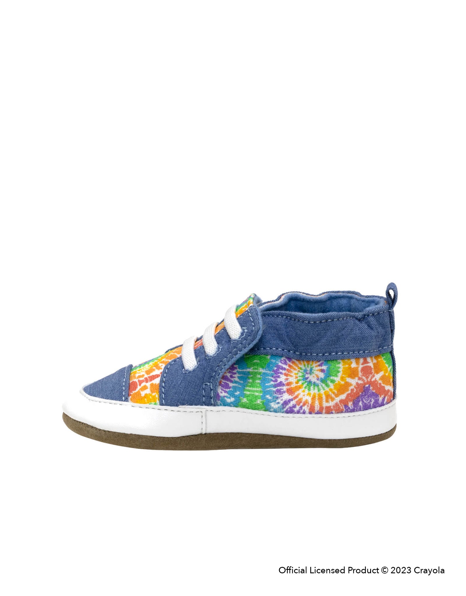 Crayola® Rainbow Tie Dye Soft Soles in Blue, side view