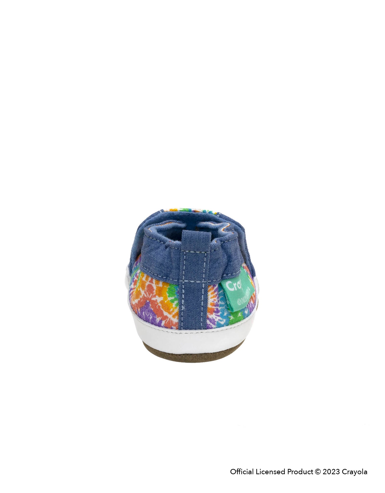 Crayola® Rainbow Tie Dye Soft Soles in Blue, back view