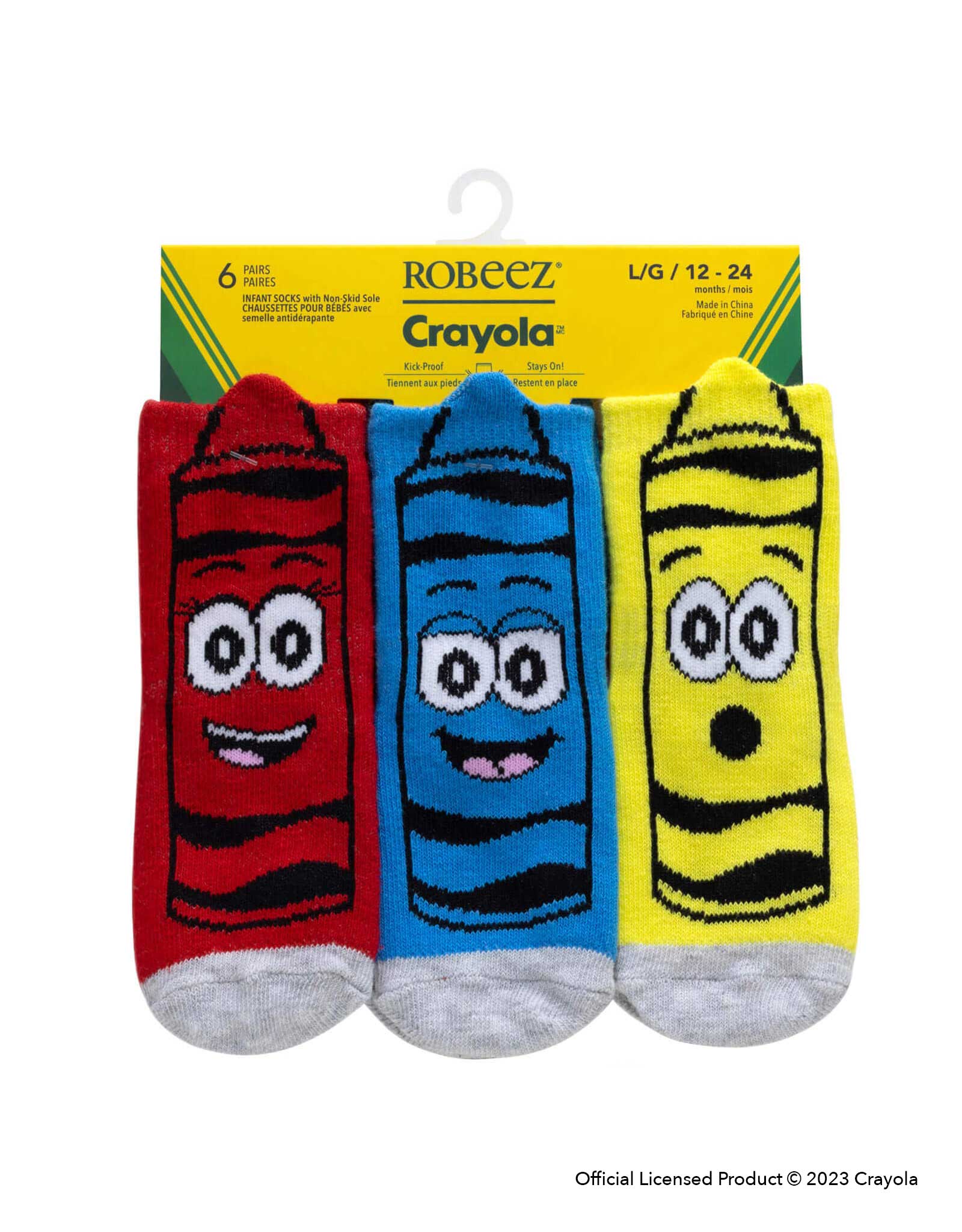 Crayola® Silly Crayons 6-Pack Baby Socks in its packaging