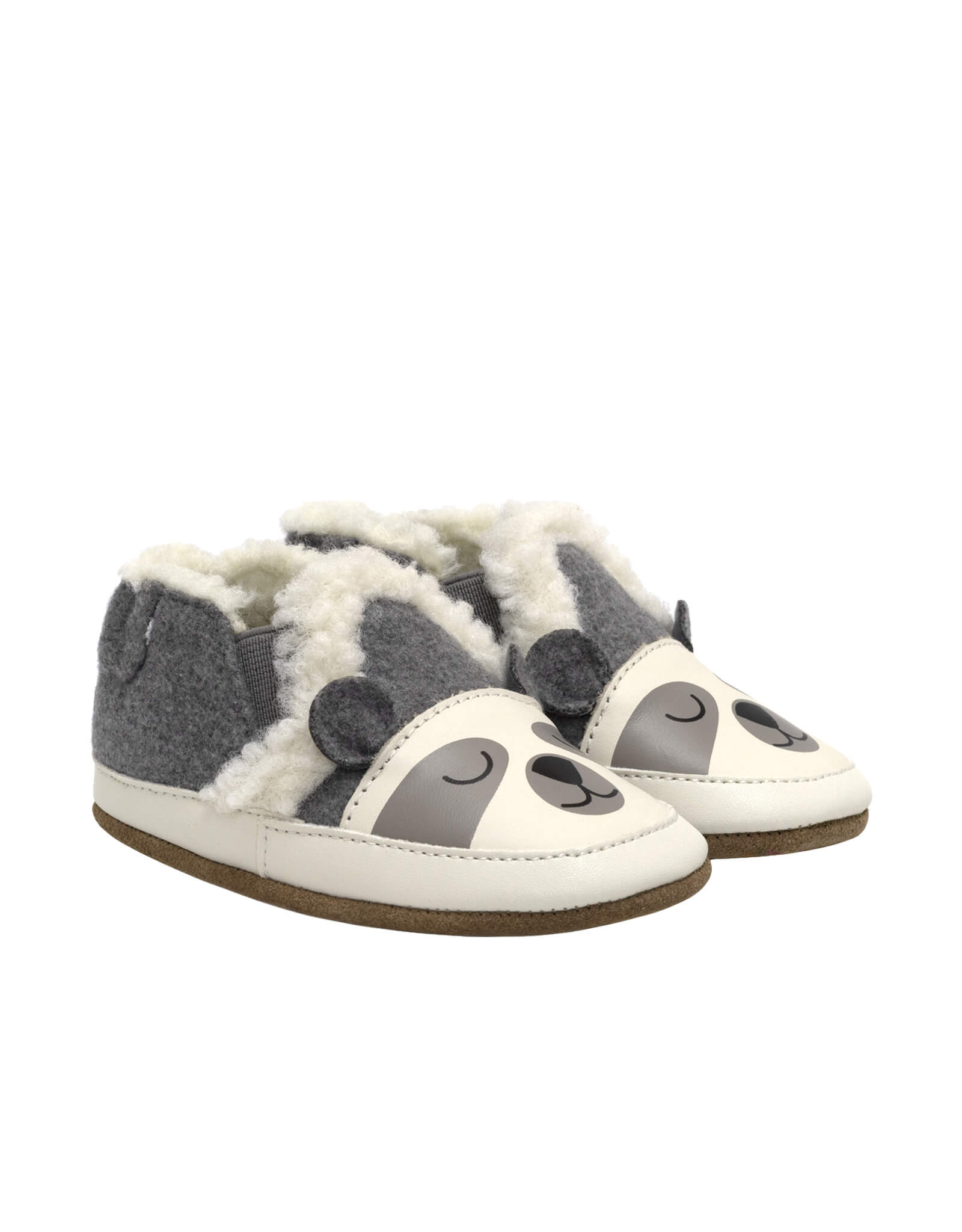 Sweet Panda Soft Soles in Charcoal Grey, perspective view