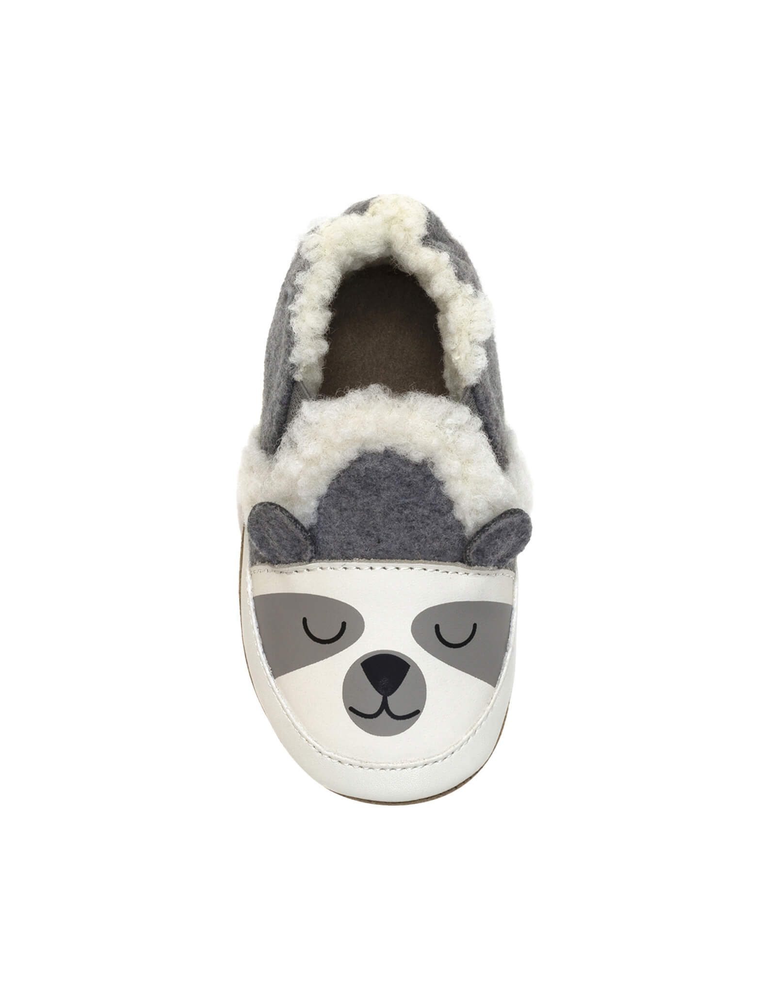 Sweet Panda Soft Soles in Charcoal Grey, top view