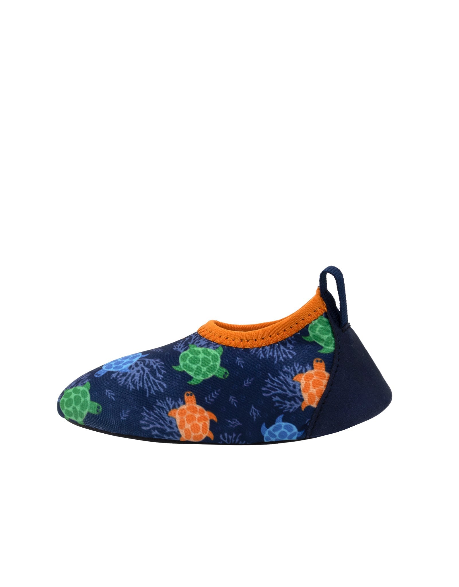Sea Turtles Aqua Shoes in Navy, side view