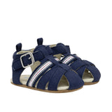 Stuart First Kicks Sandals in Navy, perspective view