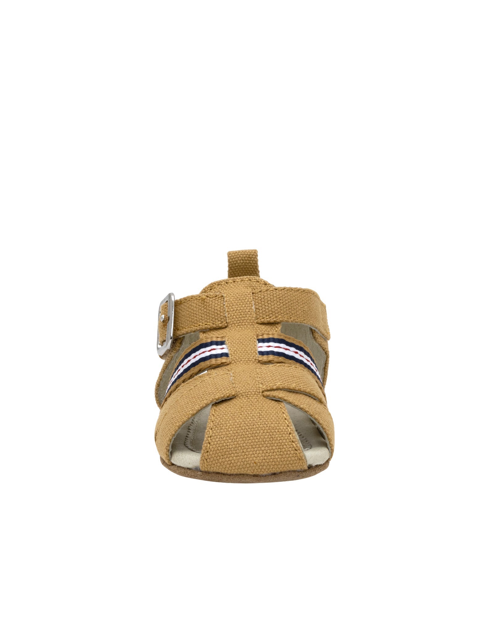 Stuart First Kicks Sandals in Tan, front view