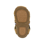 Stuart First Kicks Sandals in Tan, bottom view