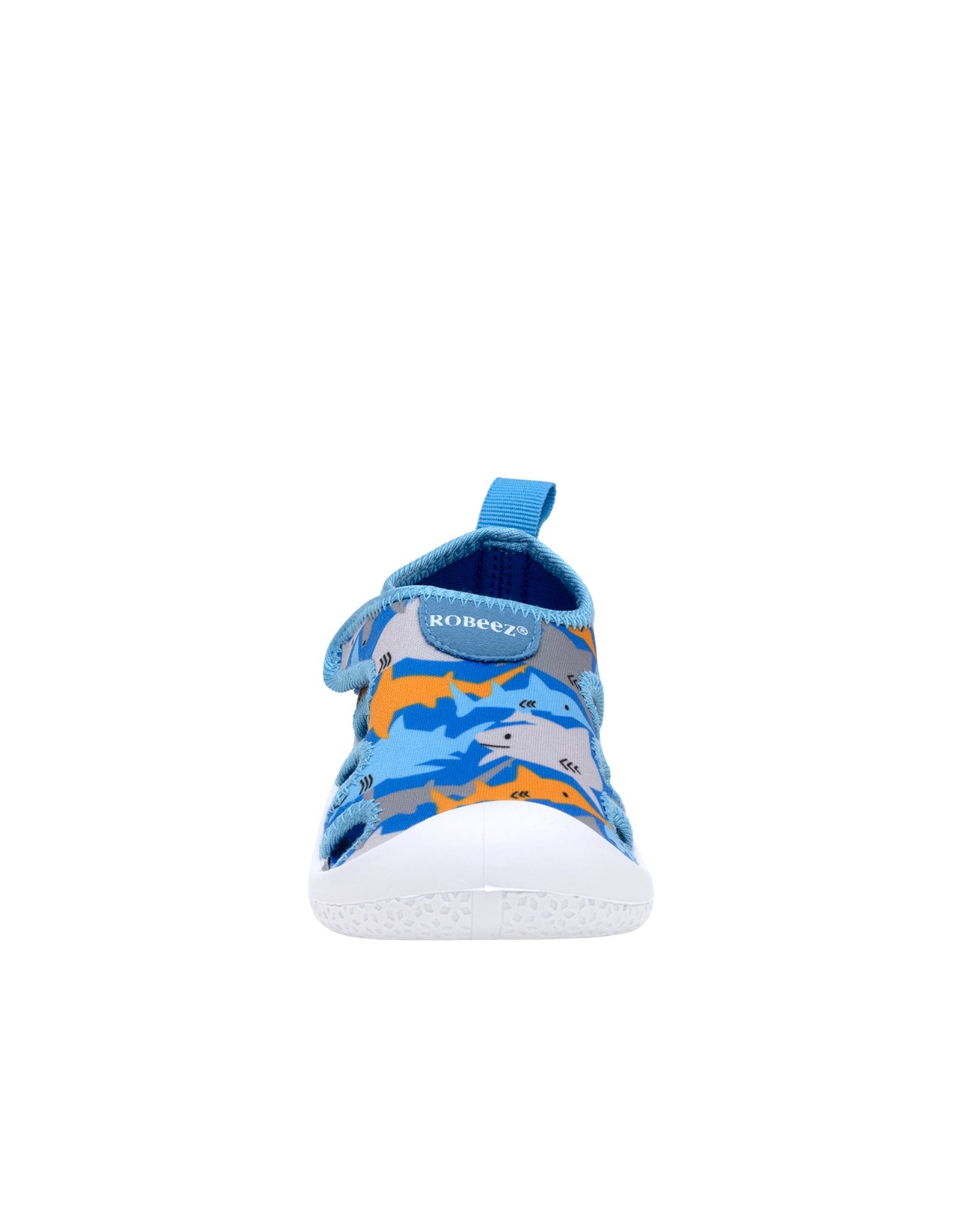 Shark Time Water Shoes in Med Blue, front view
