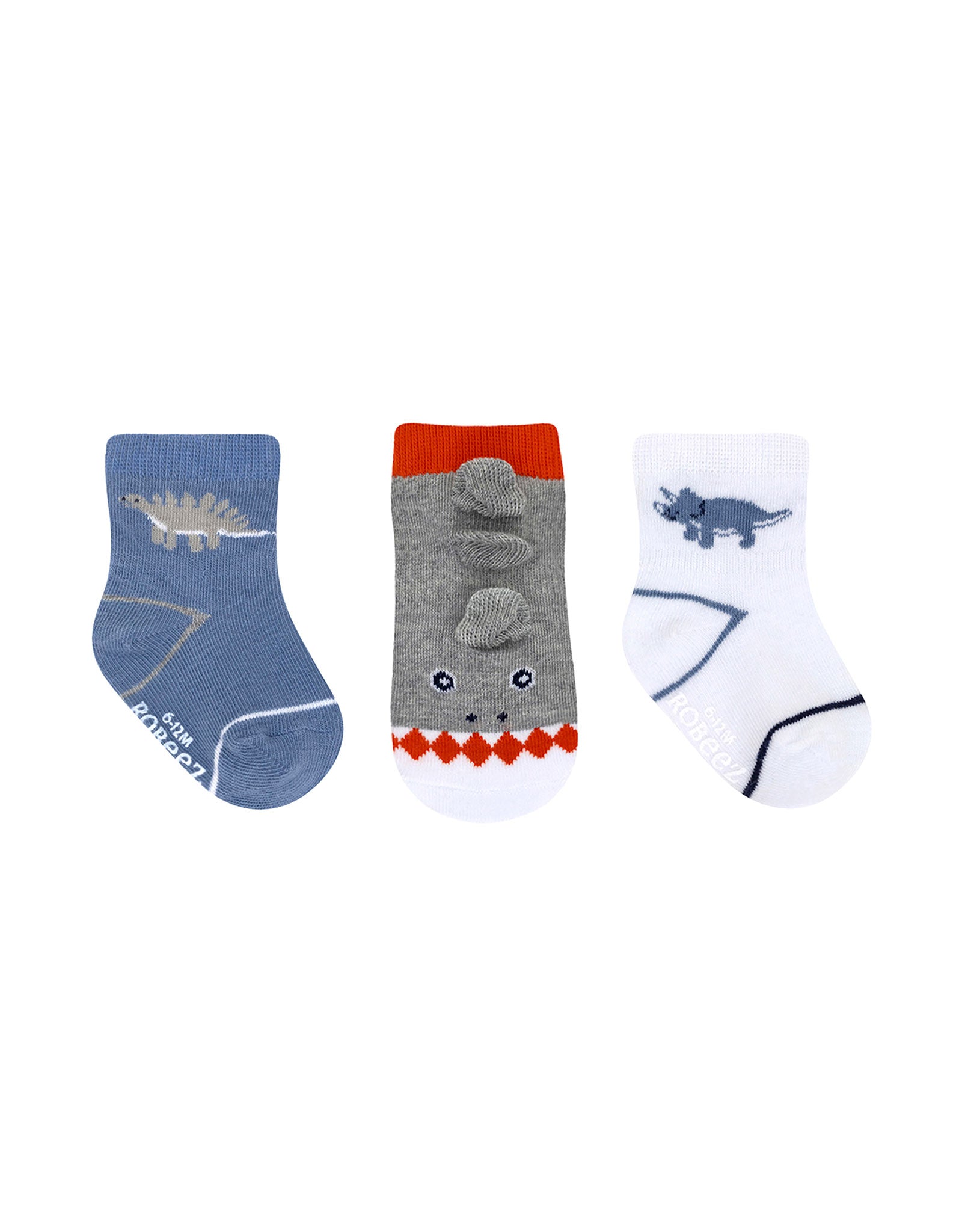 Ramsey & Dan 3-Pack Baby Socks in Medium Blue, flat lay