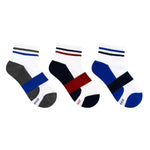 Athletic 3-Pack Quarter Socks for Toddlers and Kids, flat laid