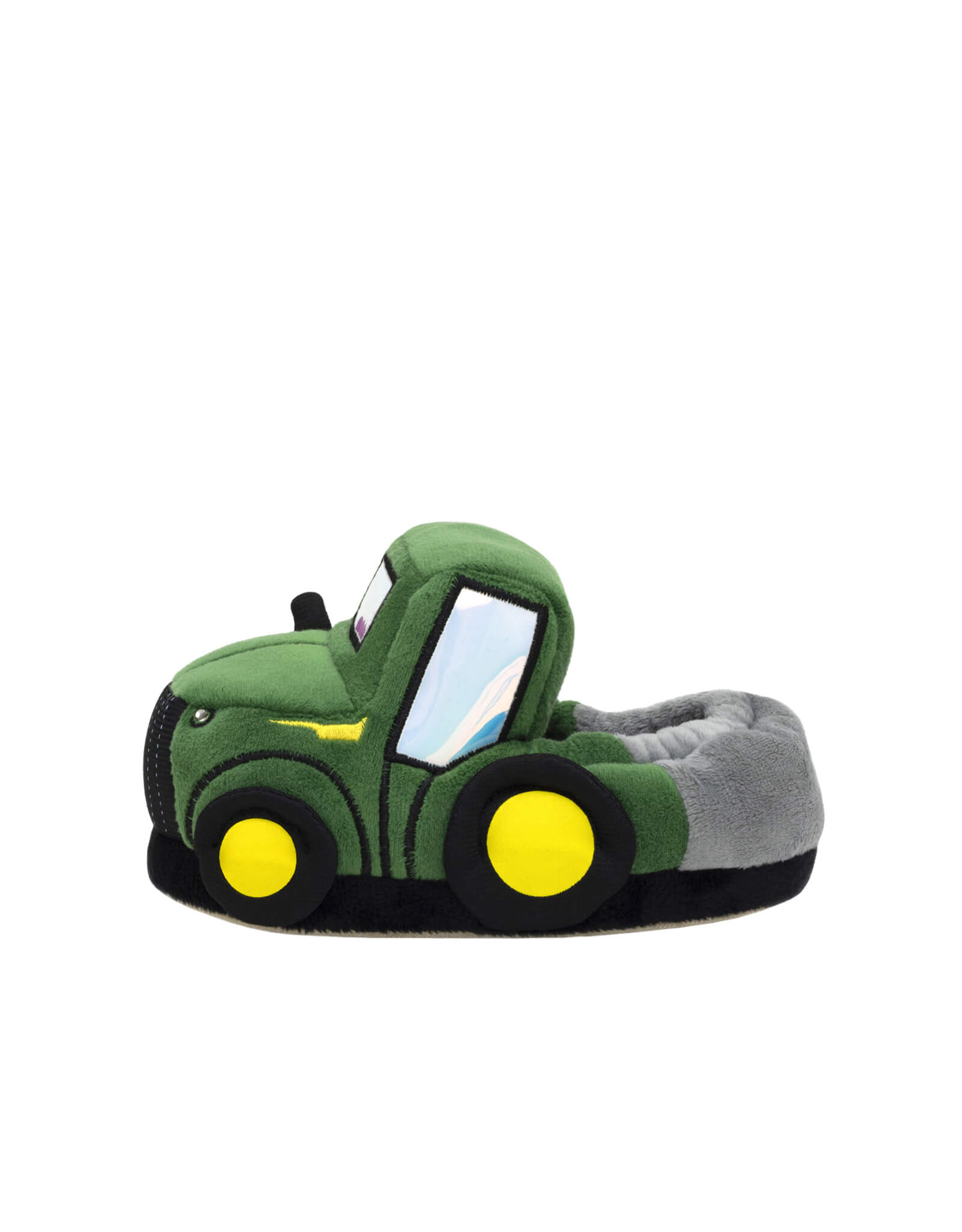 Tractor Light-up Slippers in Green, side view