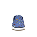 I Love Trucks Soft Soles in Medium Blue, front view