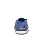 I Love Trucks Soft Soles in Medium Blue, back view