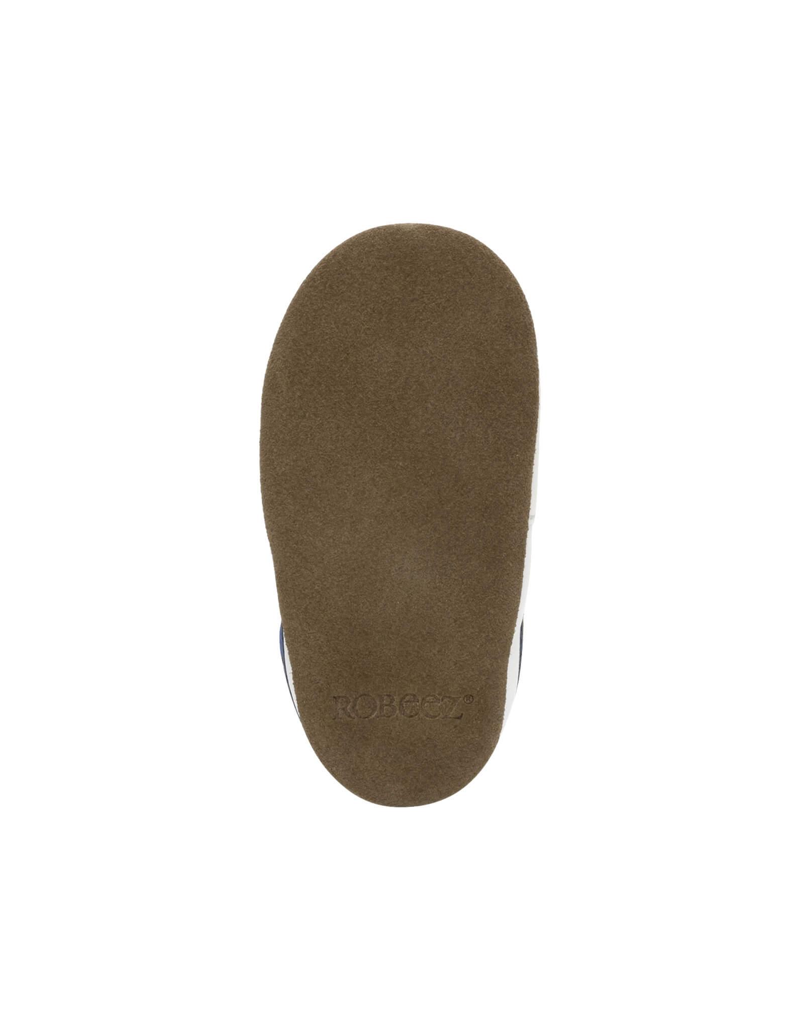 I Love Trucks Soft Soles in Medium Blue, bottom view