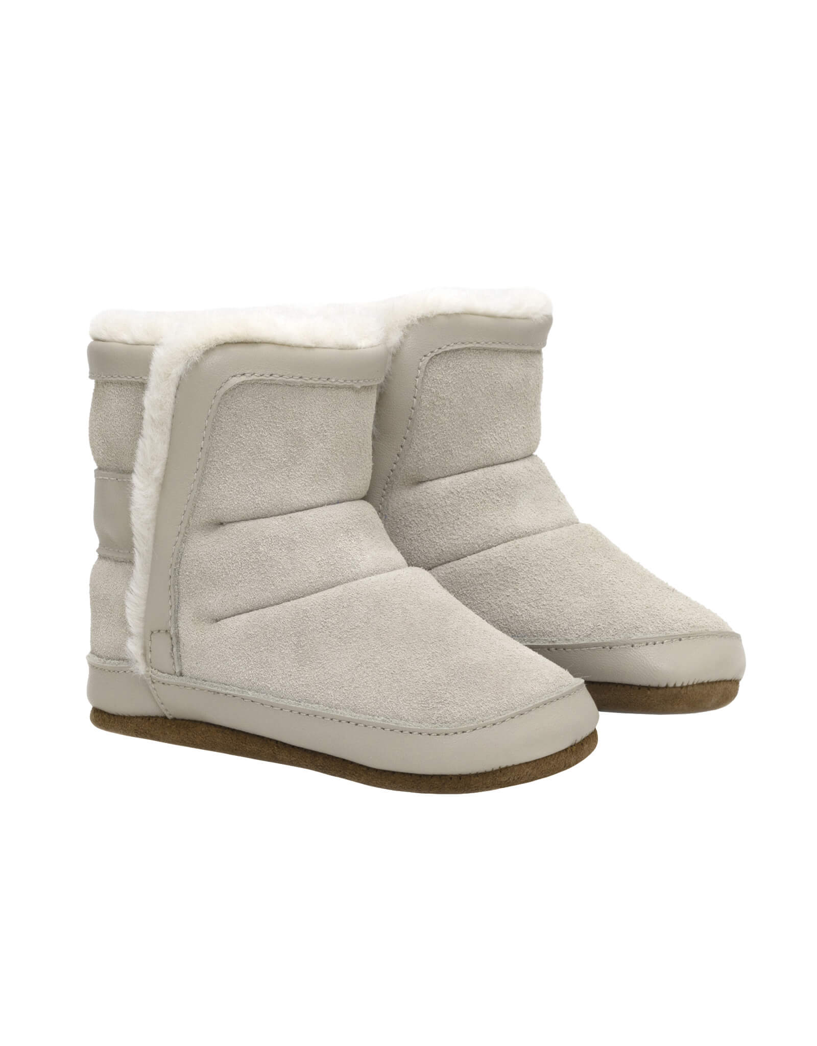 Cozy Cuff Soft Sole Boots in Taupe, perspective view