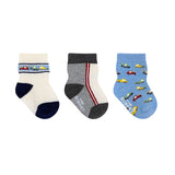 Loads Of Fun 3-Pack Baby Socks in Blue, flat laid