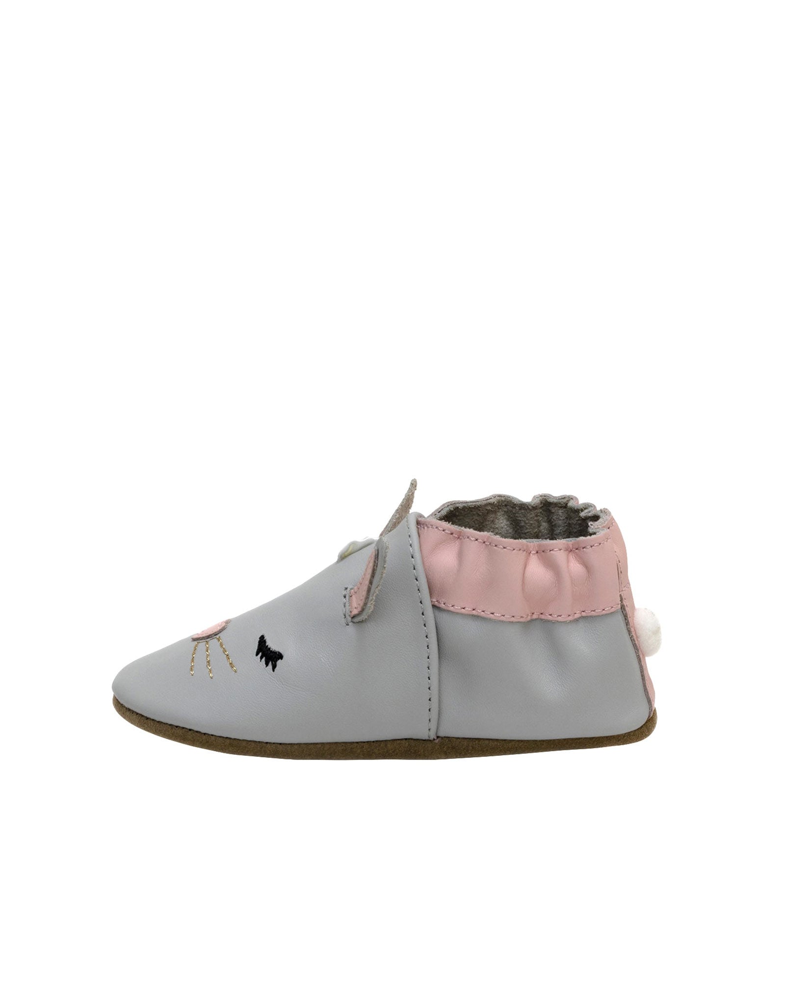 Heart Bunny Soft Soles Grey, side view