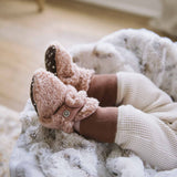 Sherpa Snap Booties Light Pink