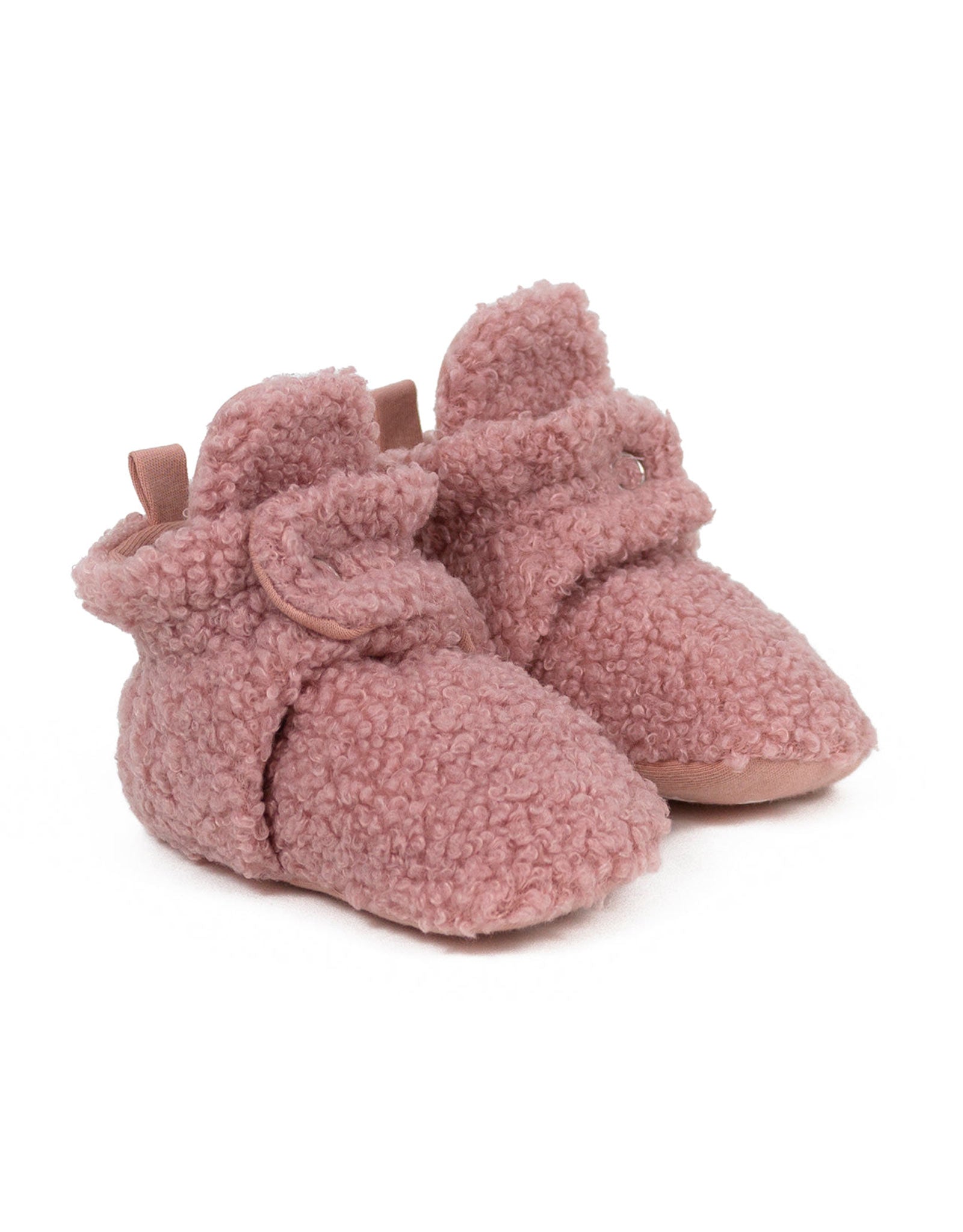 Sherpa Snap Booties Light Pink, perspective view
