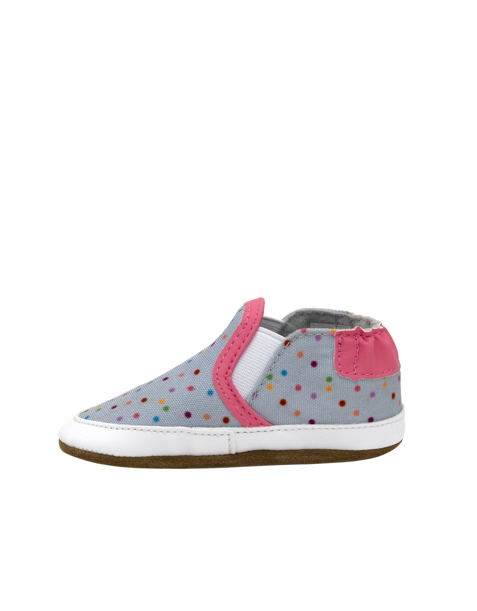 Polka Dot Polly Soft Soles Grey, side view