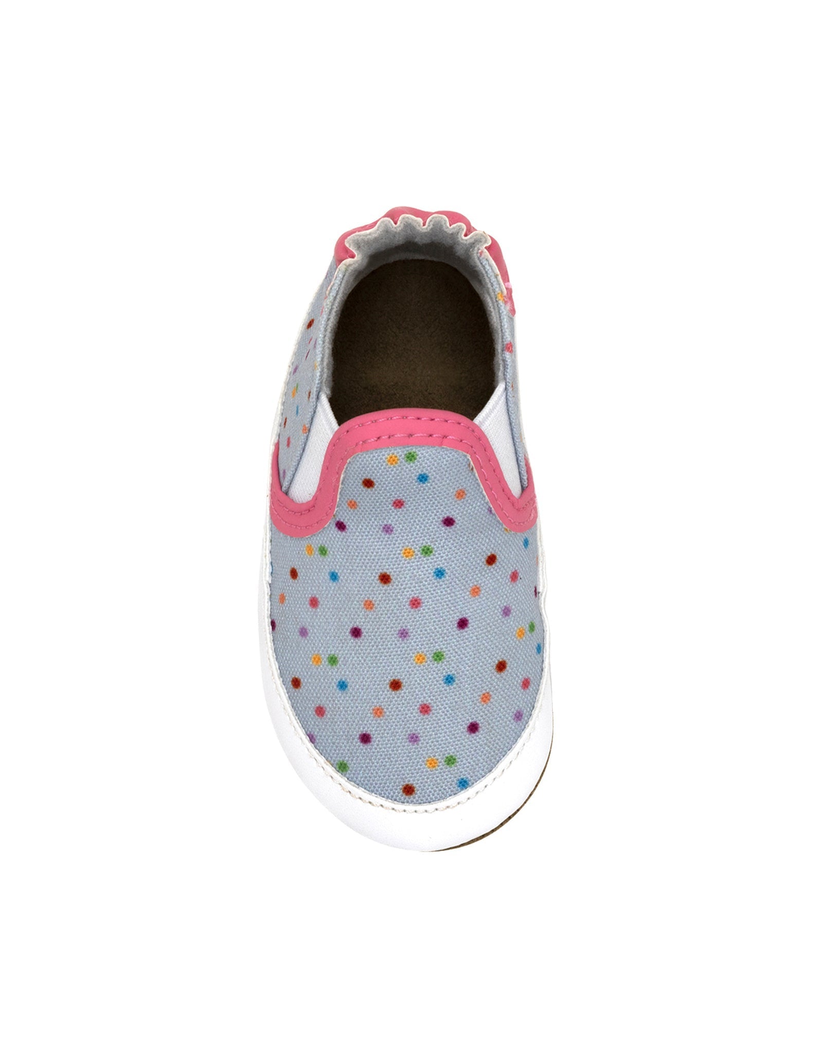 Polka Dot Polly Soft Soles Grey, top view
