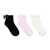 Pointelle Anklets 3-Pack Socks Multicolor for Toddlers and Kids, flat laid