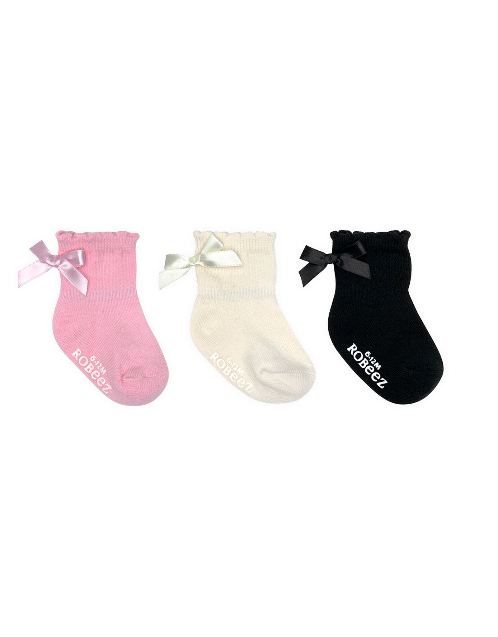 Sofia's Classic 3-Pack Baby Socks, flat laid