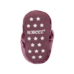 Bonnie Velvet Snap Booties in Pink, bottom view