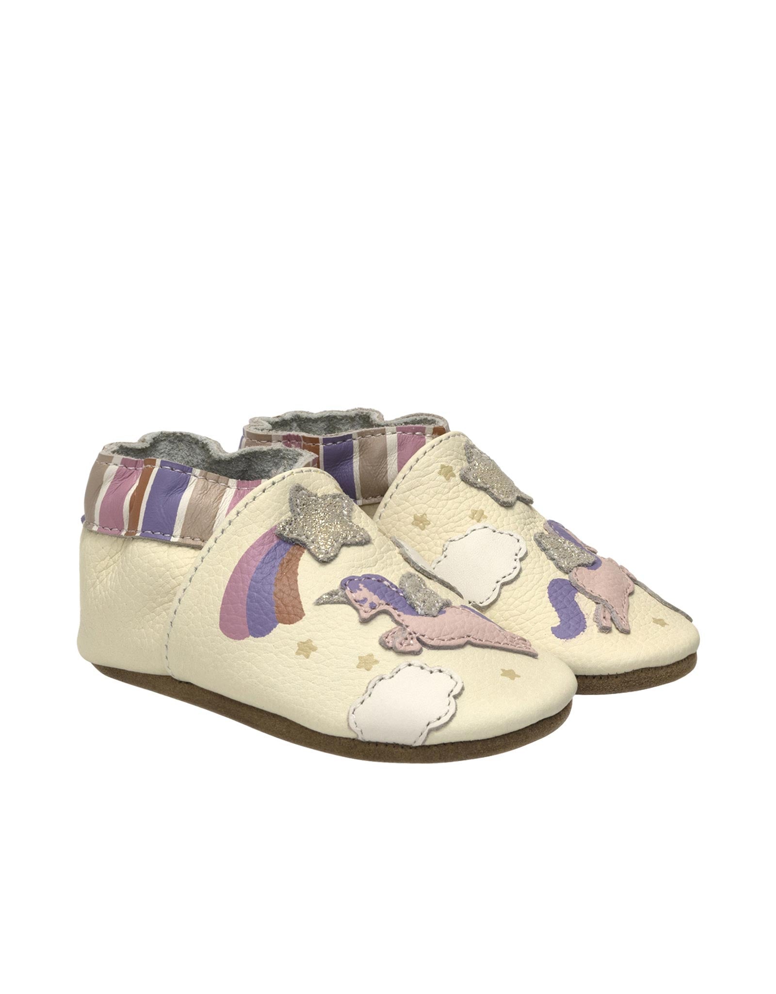 Born to Shine Soft Soles in Ivory, perspective view