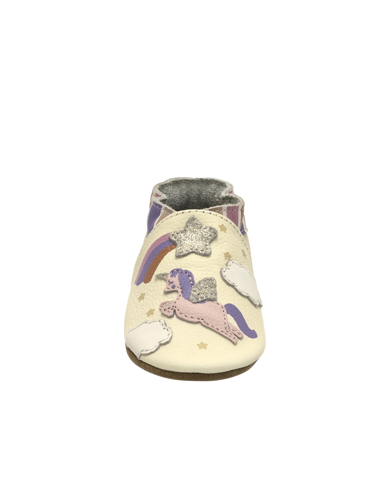 Born to Shine Soft Soles in Ivory, front view