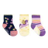 Shooting Star 3-Pack Infant Crew Socks, flat laid