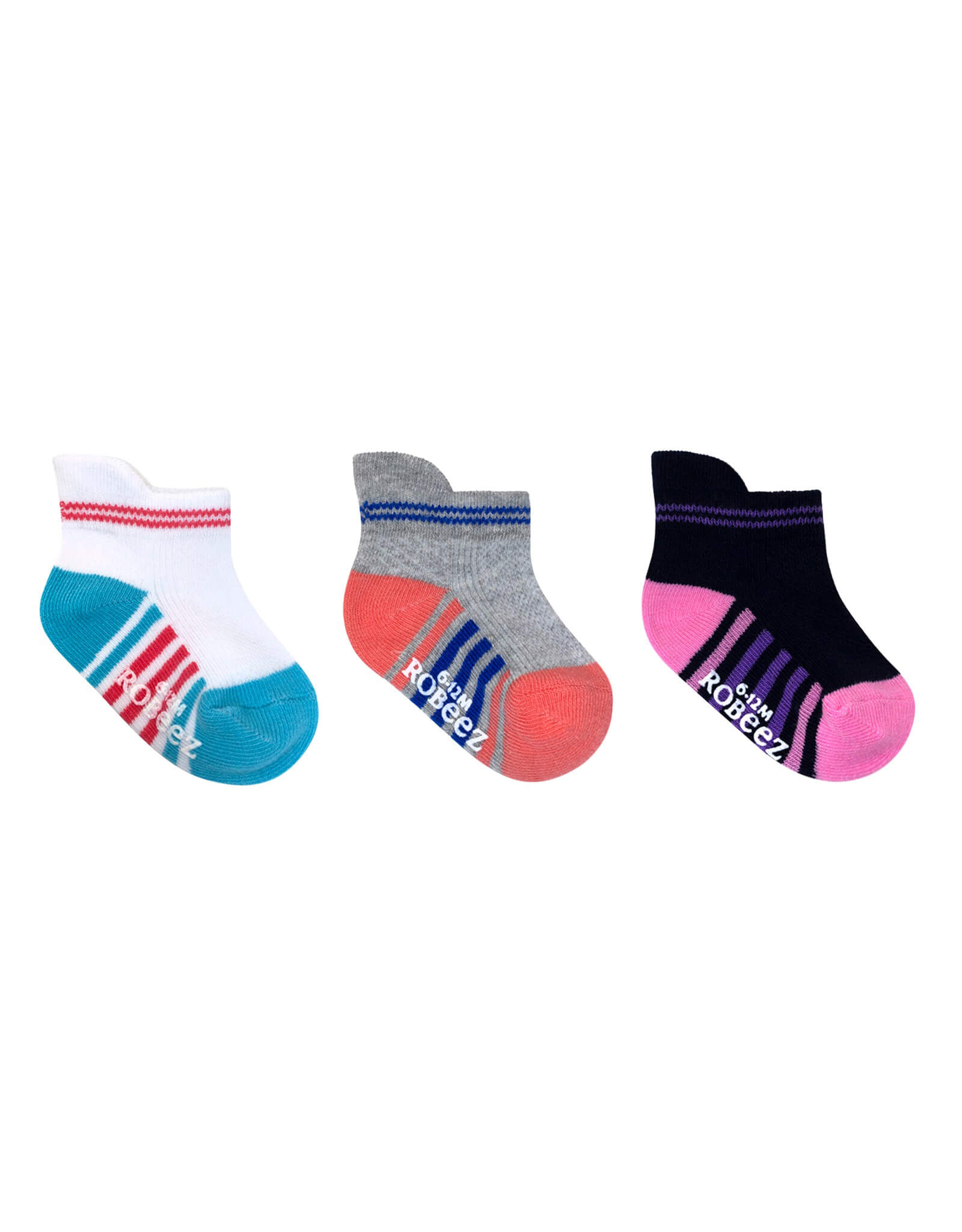 Sky Athletic Bright Quarter Socks 3-Pack, flat laid