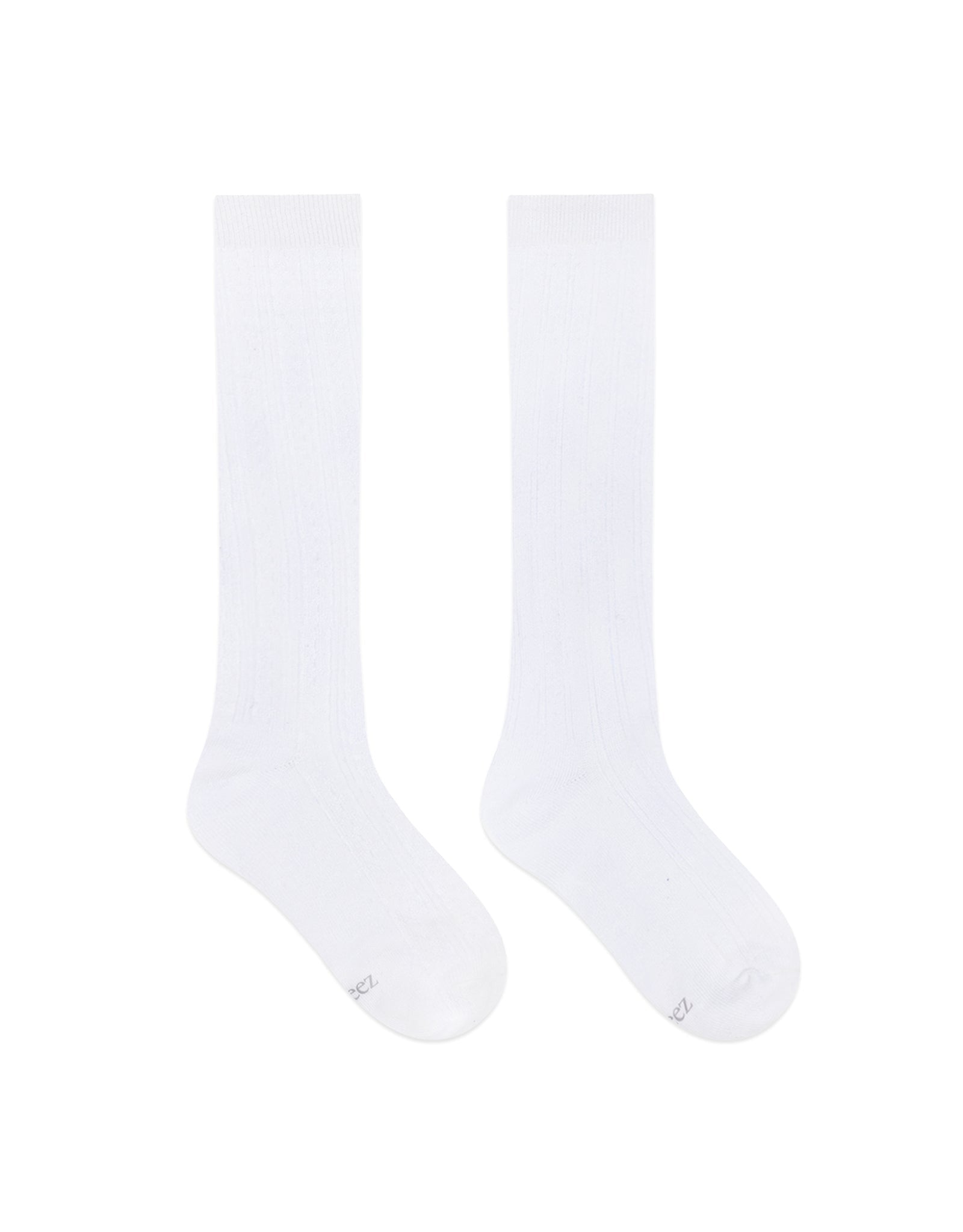 Demi Duo 2-Pack Knee High Socks White for Toddlers and Kids, flat laid