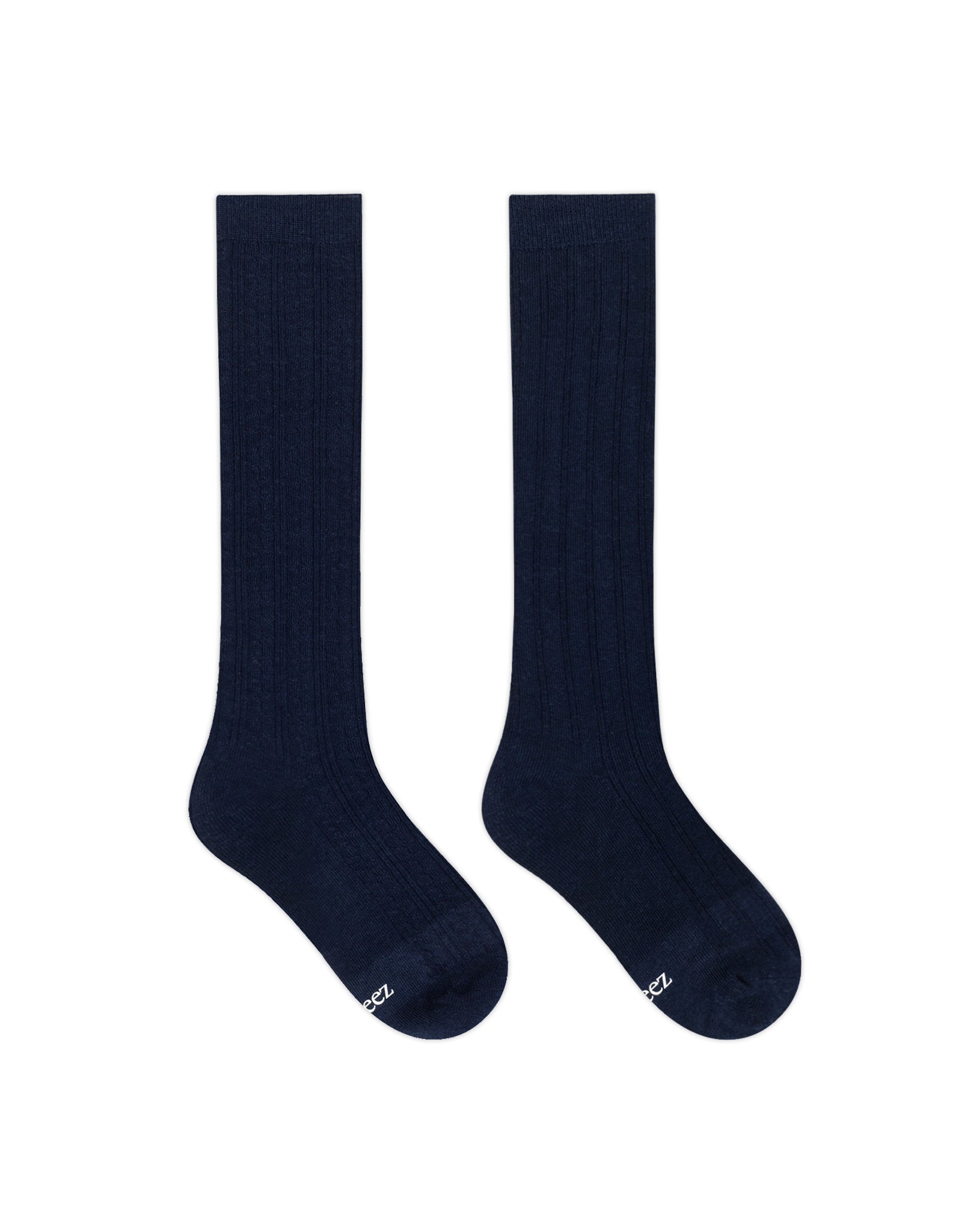 Demi Duo 2-Pack Knee High Socks Navy for Toddlers and Kids, flat laid