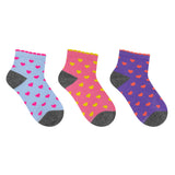 All Heart 3-Pack Quarter Socks for Toddlers and Kids, flat laid