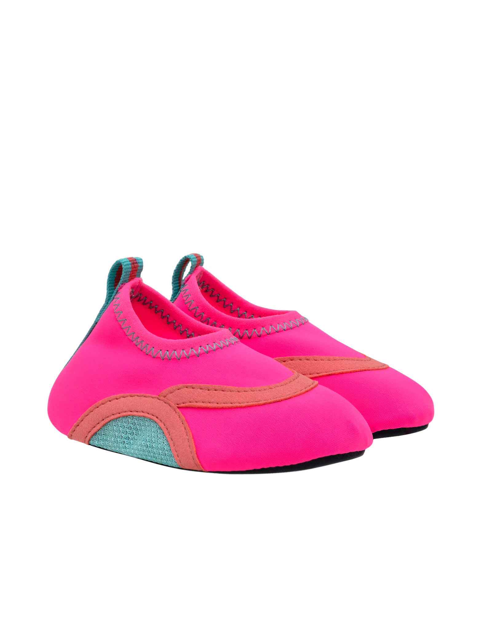 Scuba Aqua Shoes in Bright Pink, perspective view