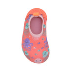 Jelly Fish Aqua Shoes in Coral, top view