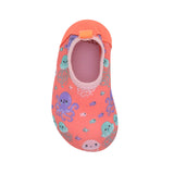 Jelly Fish Aqua Shoes in Coral, top view