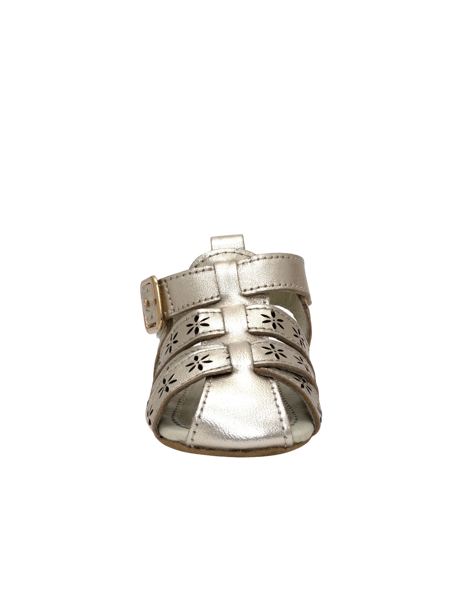 Fleur First Kicks Sandals in Gold, front view