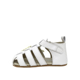 Mariposa First Kicks Sandals in White, side view