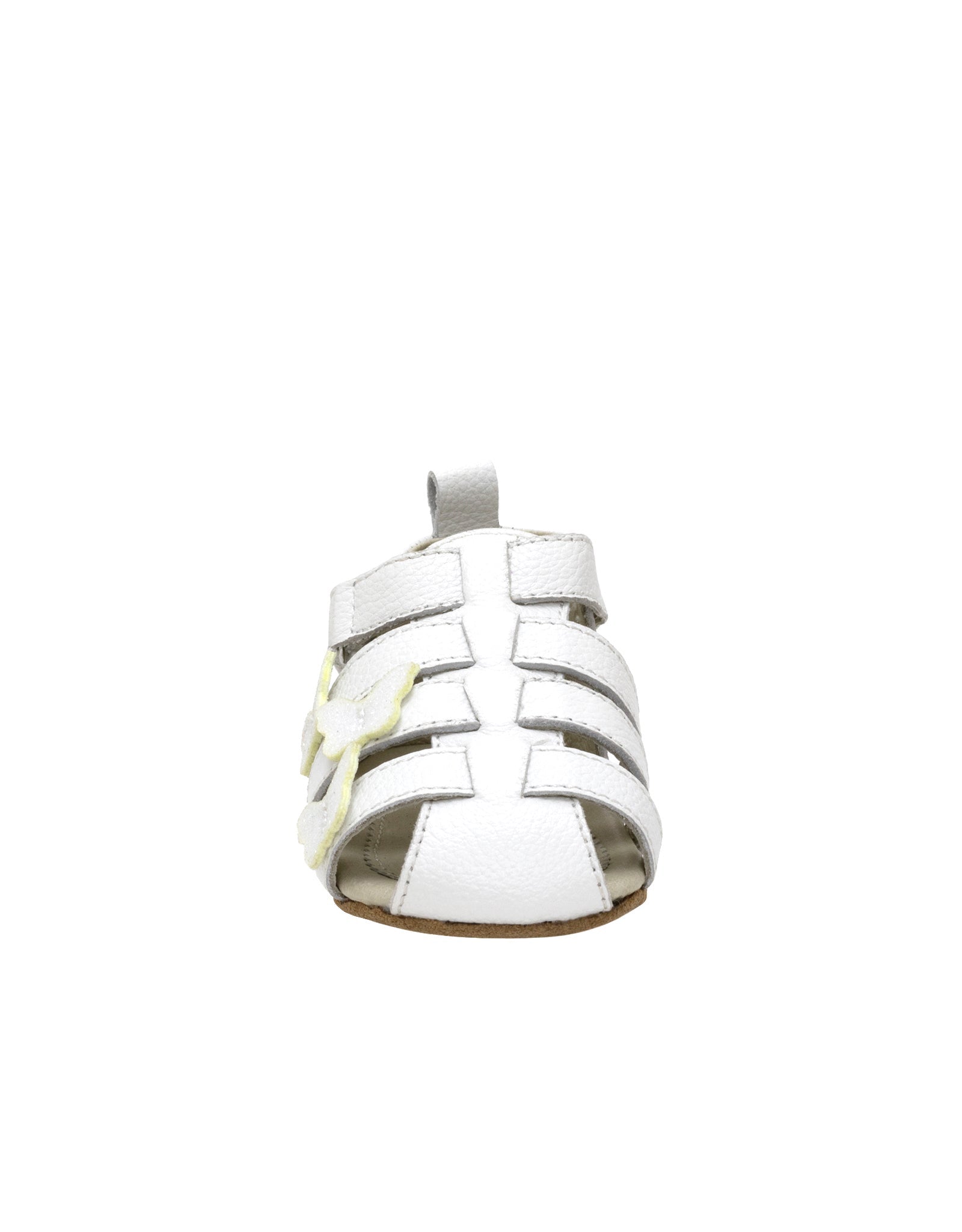 Mariposa First Kicks Sandals in White, front view