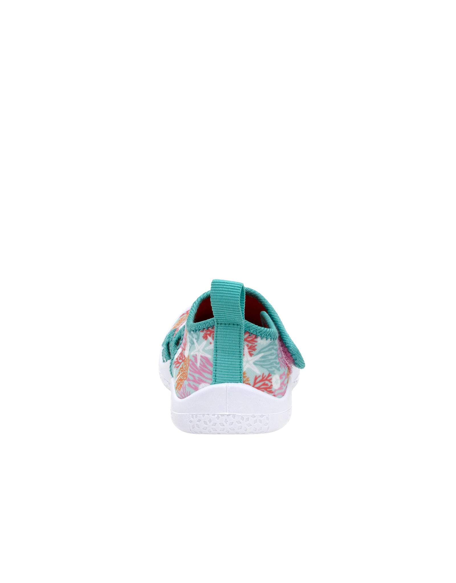 Coral Island Water Shoes in Aqua, back view