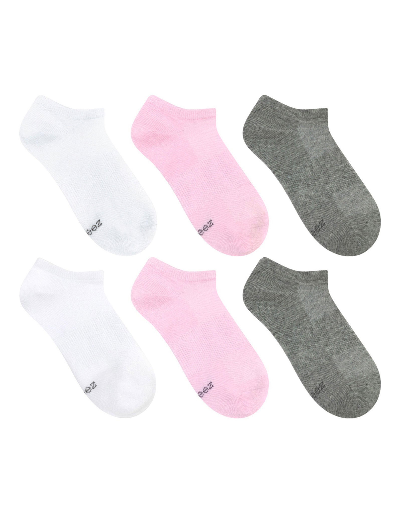 Everyday Athletic 6-Pack No Show Socks for Toddlers and Kids, flat laid