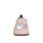 Heart Sparkle Soft Soles in Pastel Pink, front view