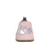 Heart Sparkle Soft Soles in Pastel Pink, front view
