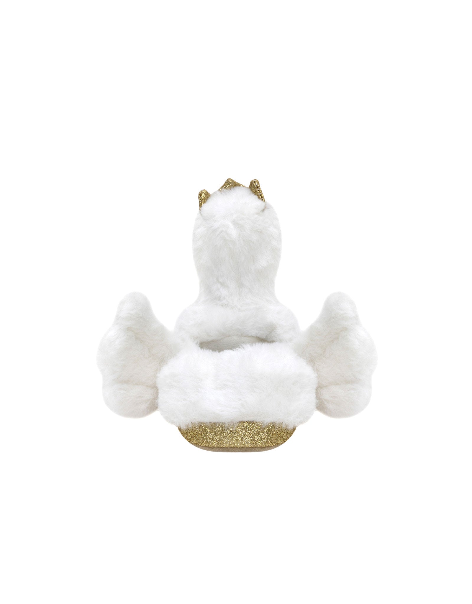 Swan Princess Light-up Slippers in White, back view