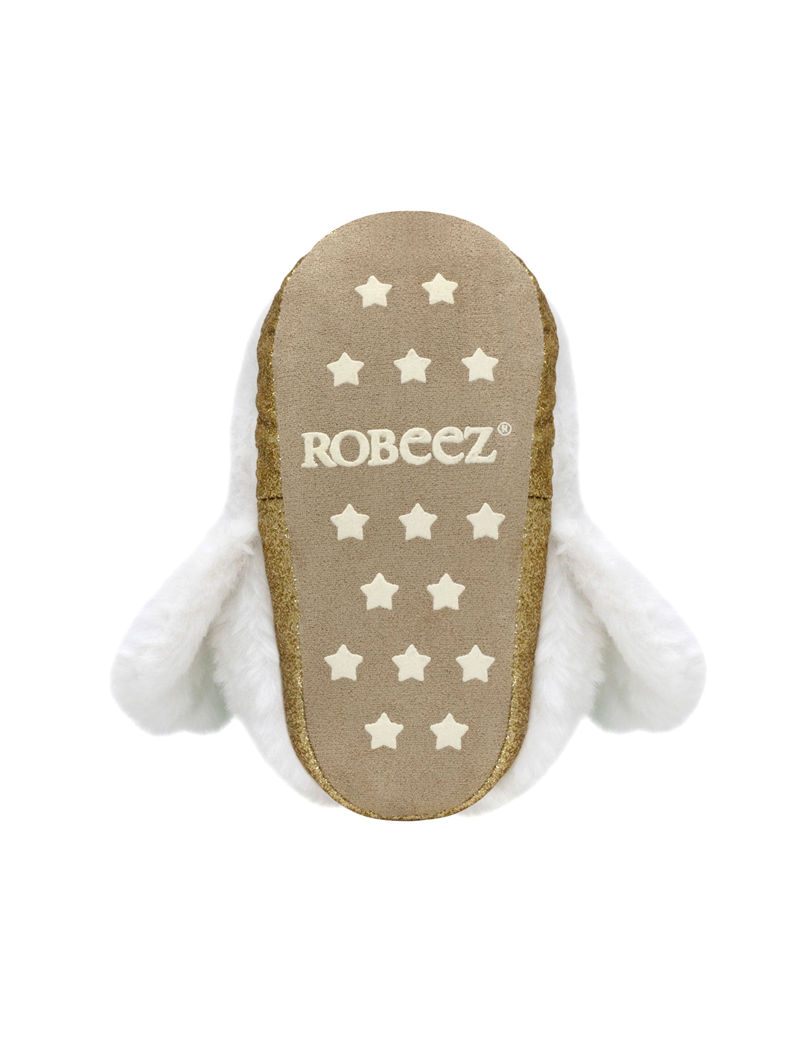 Swan Princess Light-up Slippers in White, bottom view