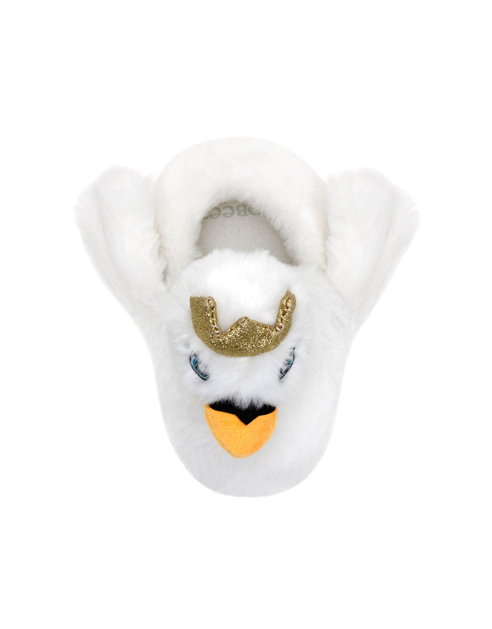 Swan Princess Light-up Slippers in White, top view