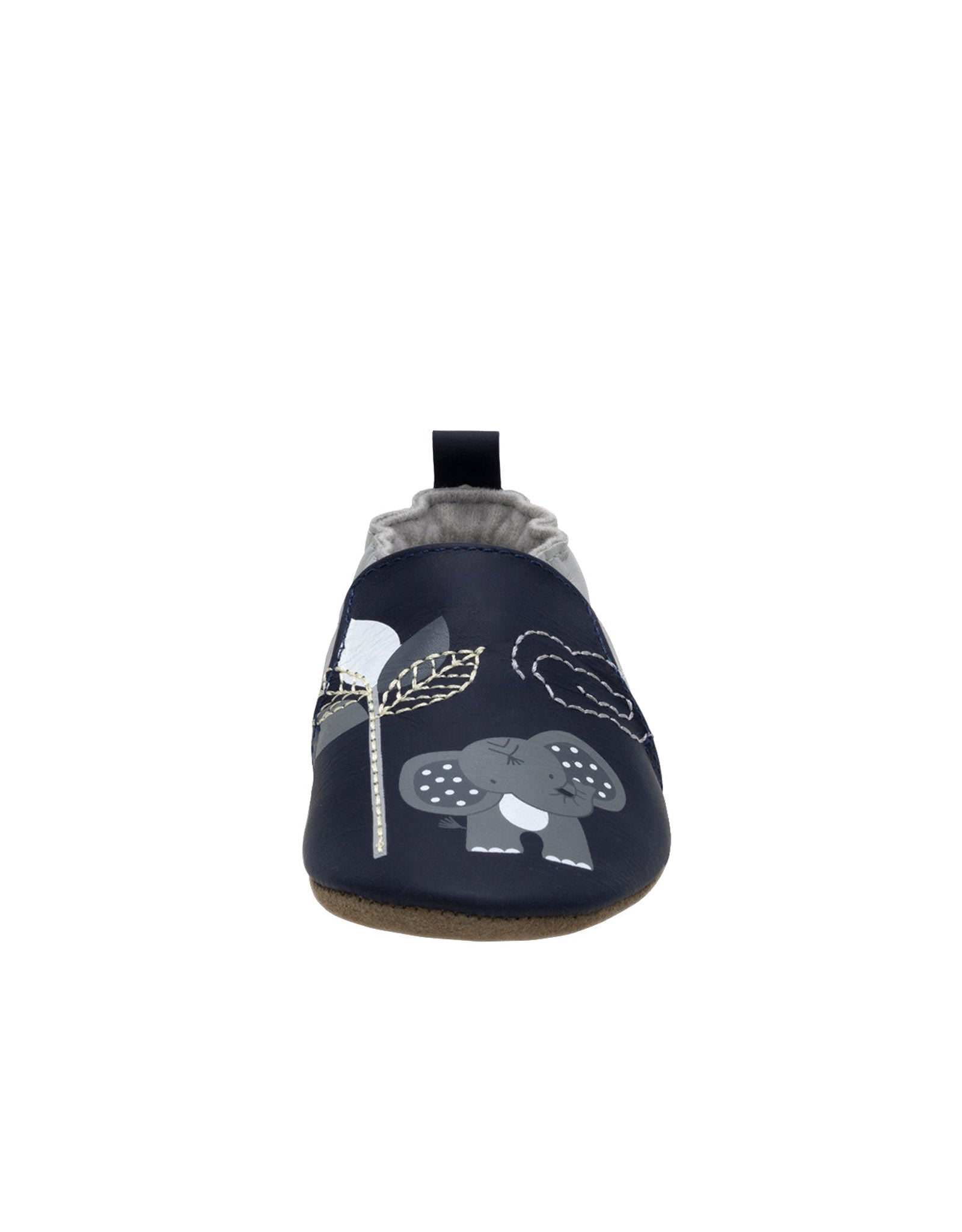 Hello World Soft Soles Navy, front view