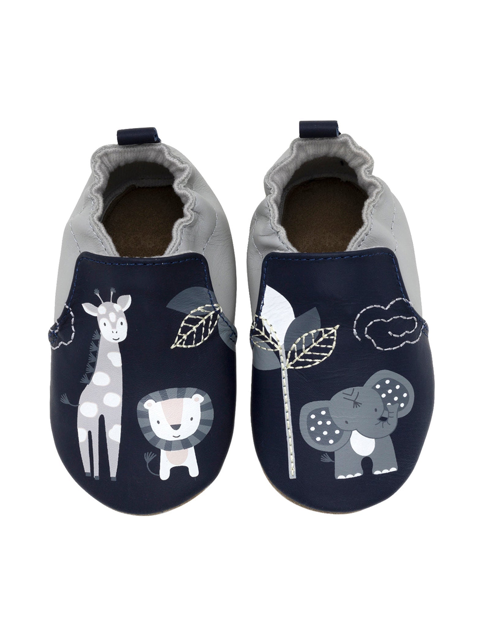Hello World Soft Soles Navy, top view