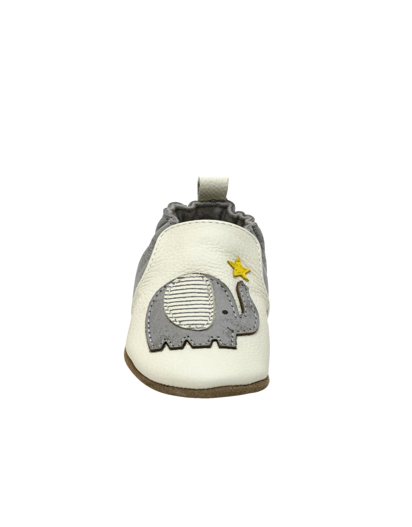 Elephant Stars Soft Soles in Ivory, front view